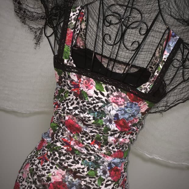 gyaru flower lace slim sleeveless