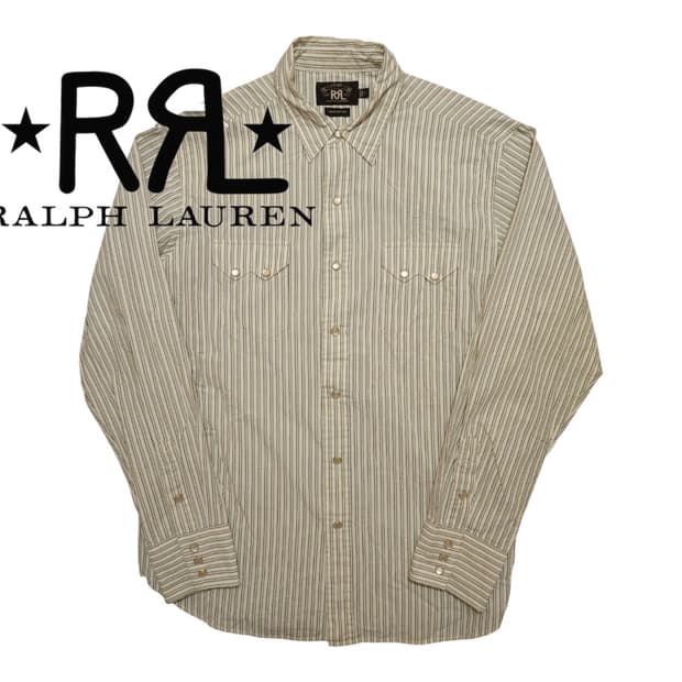 RRL 오프화이트 스트라이프 웨스턴 셔츠 L