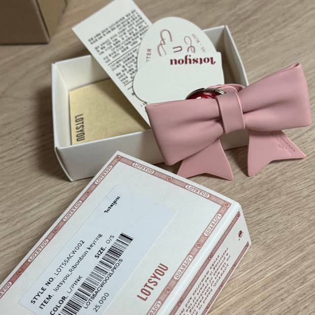 Lots you 리본 키링 핑크