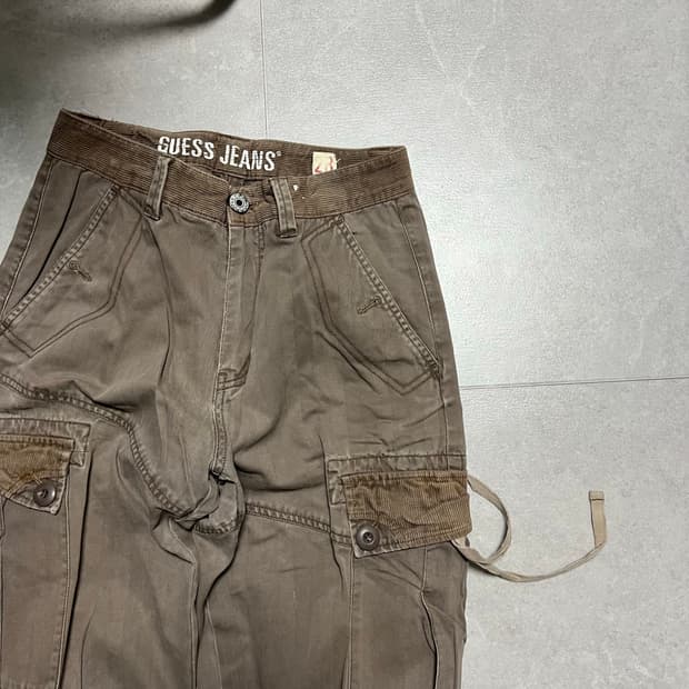 [28] 게스 00s 빈티지 카고 팬츠 브라운
