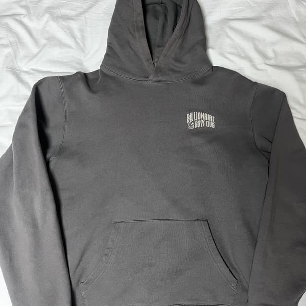 스몰 아치 로고 후드티 차콜