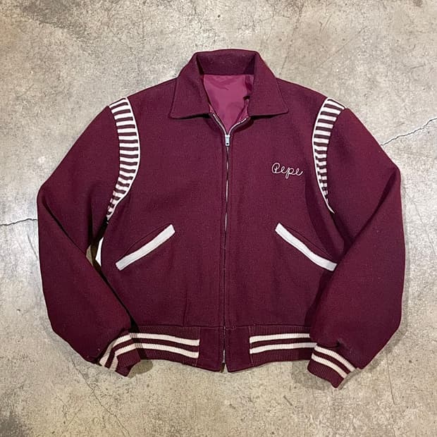 60's Butwin 리버시블 울/나일론 어워드 재킷 (B5165)