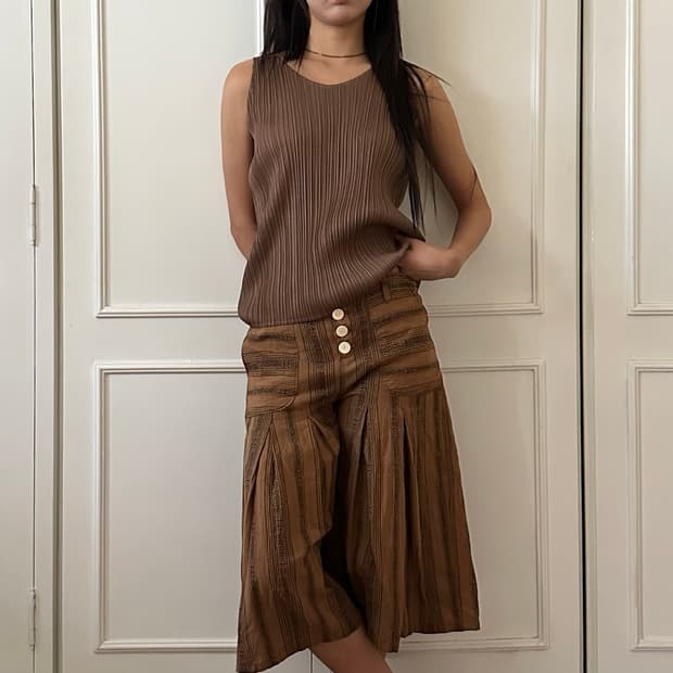 trial camel culottes pants
