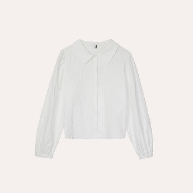 메리온 핀콧 카라 블라우스