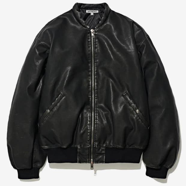 파르티멘토 3M 신슐레이트 VTG 워시드 레더 MA-1 블루종 블랙