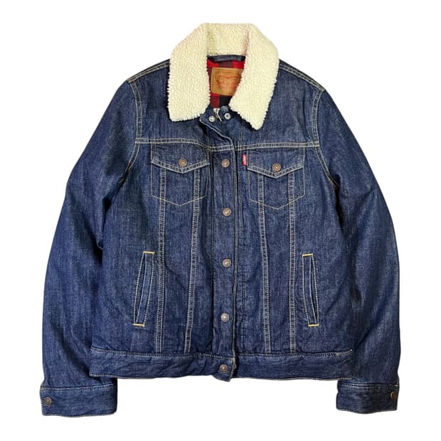 리바이스 다운 누빔 쉐르파 데님자켓