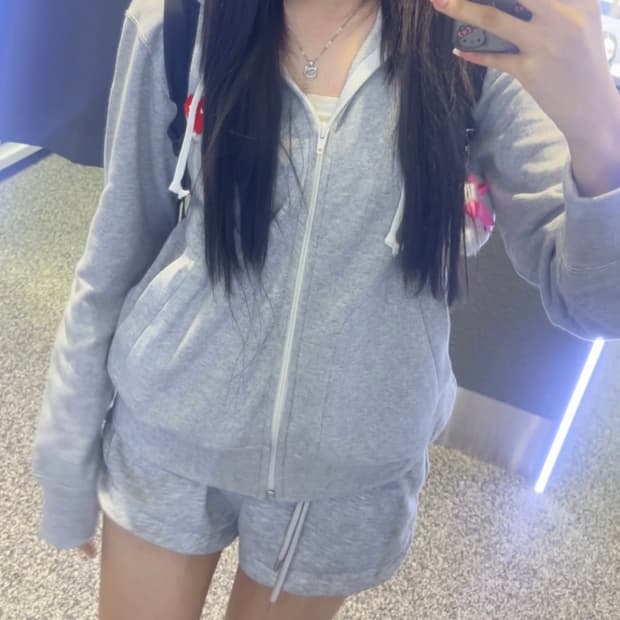 꼼데가르송 그레이 후드집업