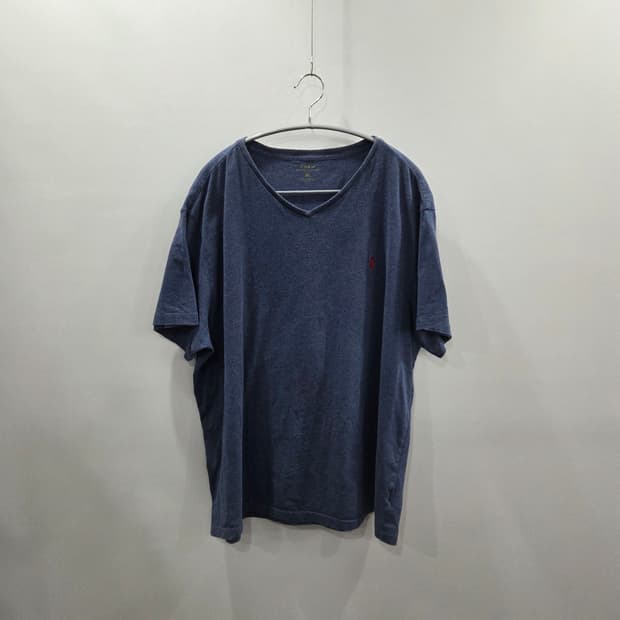 폴로랄프로렌 코튼 브이넥 반팔티 빈티지블루 XL 