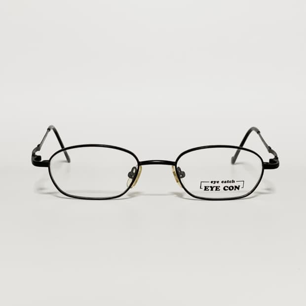 데드스탁 아이콘 남녀공용 매트 블랙 메탈 오벌 안경 75