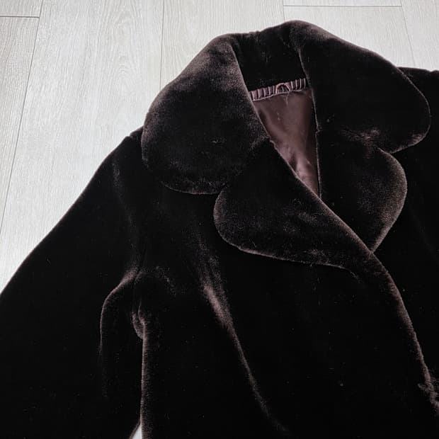 일본제 고급 벨벳퍼 자켓 초코브라운