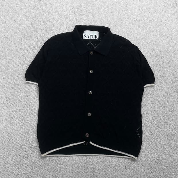세터 Satur 페즈 케이블 칼라 하프 니트 가디건