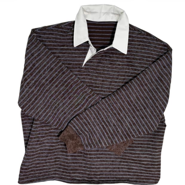 [2] 논노드 바이어스 폴로 셔츠 브라운 스트라이프