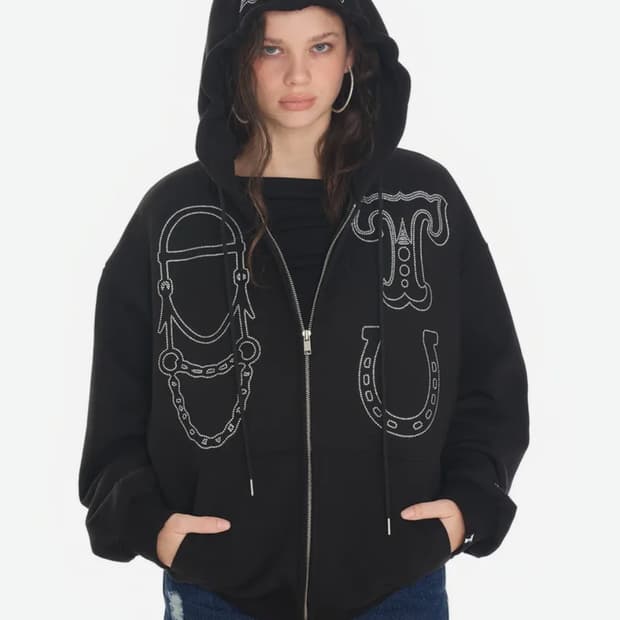 웨스턴 핫픽스 집업 후디 블랙