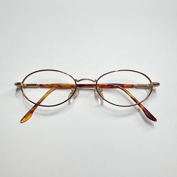 빈티지 오벌 안경 클래식 오벌 골드 안경