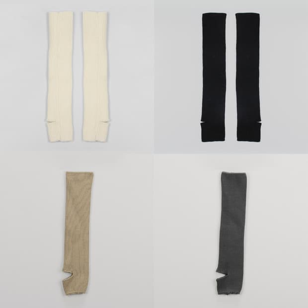 더티스 니트 리브 레그 워머 아이보리, 블랙, 베이지, 그레이