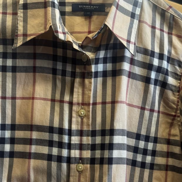 버버리 런던 체크 셔츠 m