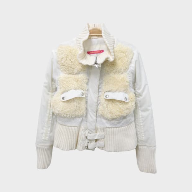 JENNYFER 하이넥 퍼 포인트 자켓 62602