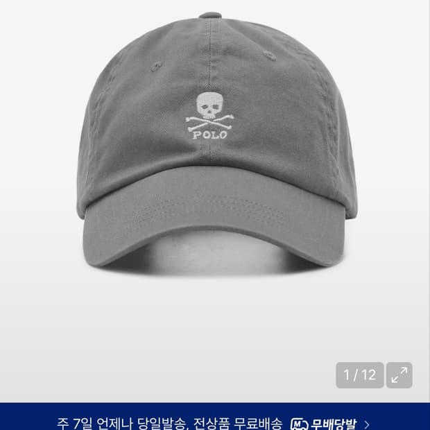 폴로랄프로렌 스컬 치노 볼캡 그레이