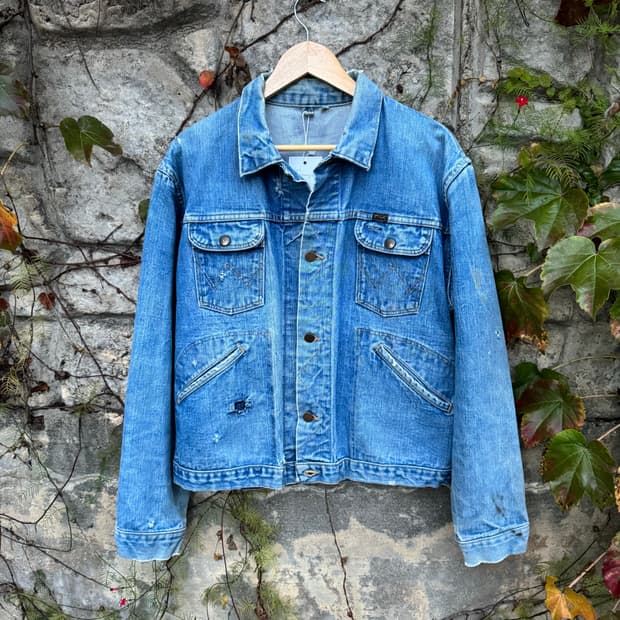 60s wrangler 랭글러 124mj 셀비지 데님 트러커 자켓 44