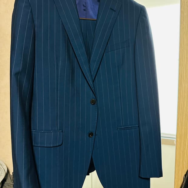 수트컴퍼니 네이비 스트라이프 수트 판매