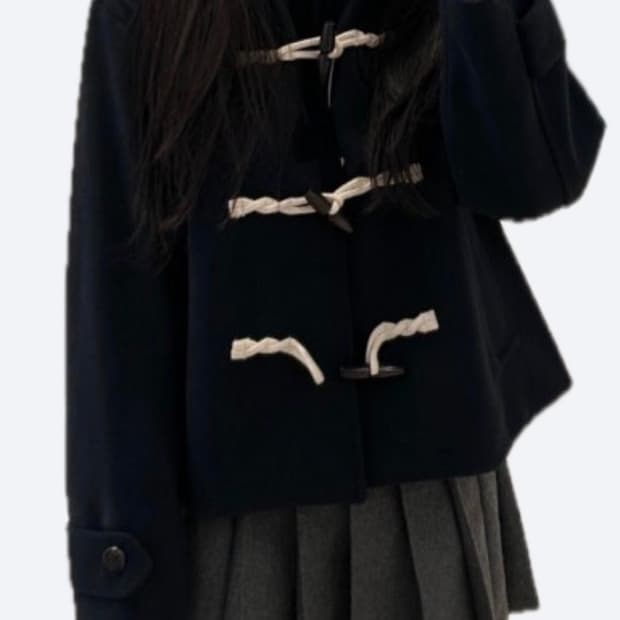 스파오 떡볶이 코트 s 다크그레이