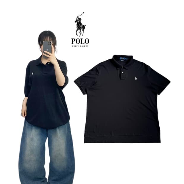 폴로 XXL 신형 포니 PK 카라 반팔 티셔츠 블랙