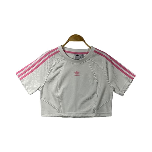 [Adidas] 아디다스 핑크 트레포일 크롭 티셔츠