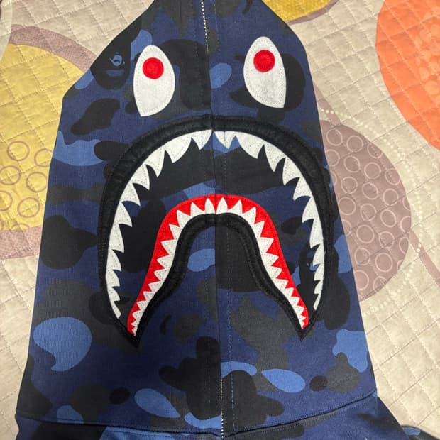 베이프 샤크후드집업 청계 XL