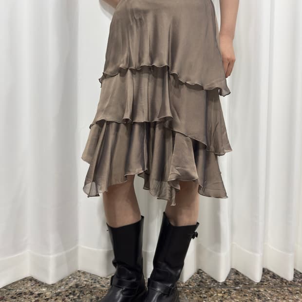 layered midi skirt