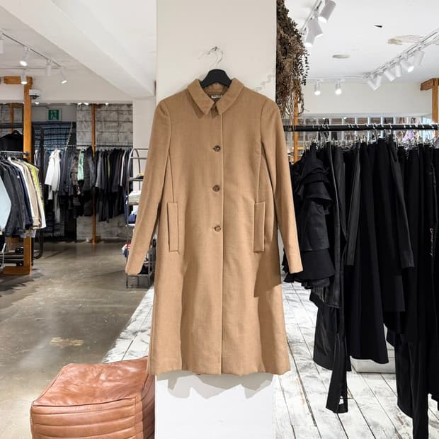 미우미우 베이지 클래식 울 코트