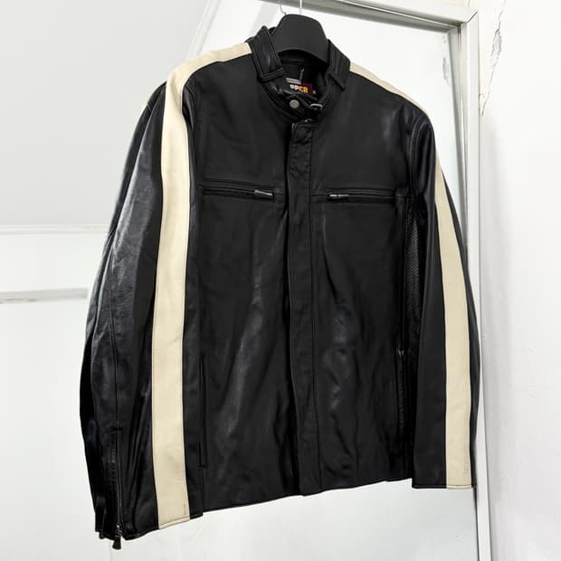 Nipper 양가죽 레이싱 바이커 자켓