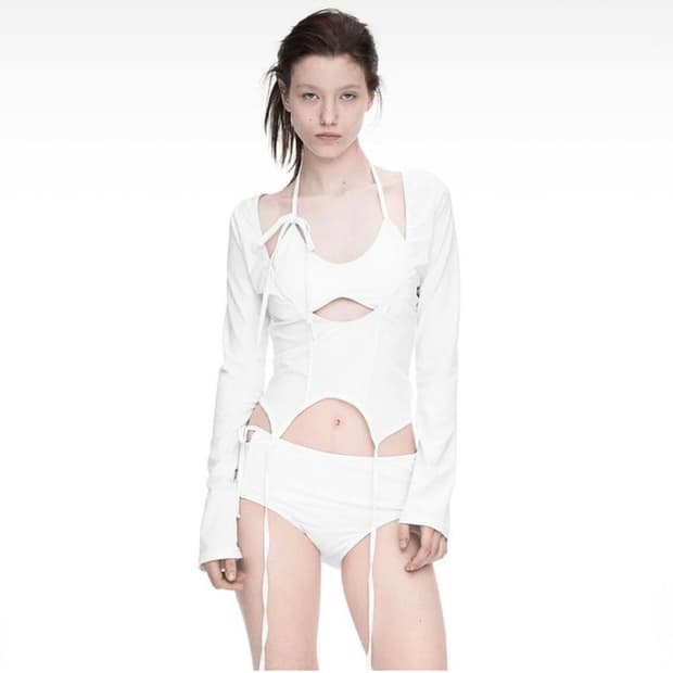 나체 NACHE 수영복 (garter swim suit white)
