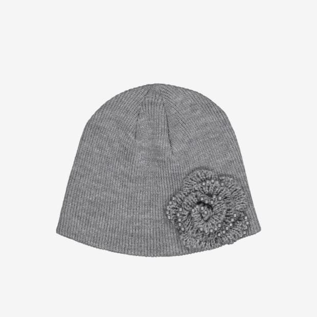 셋업이엑스이 펄 코사지 비니 멜란지 그레이