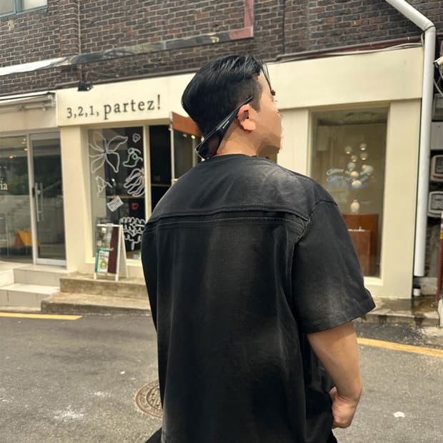 (개체최상급)[1]논노드 백디테일 티셔츠 워시드 블랙