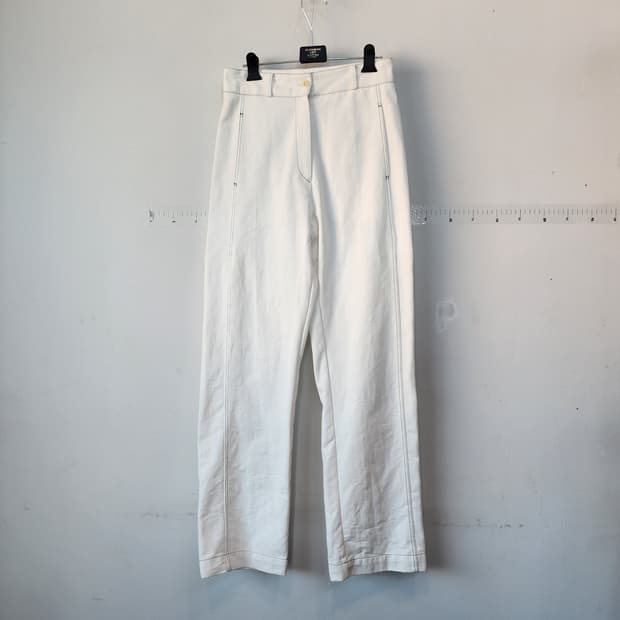 POST MODERN 화이트 스티치 데님 팬츠