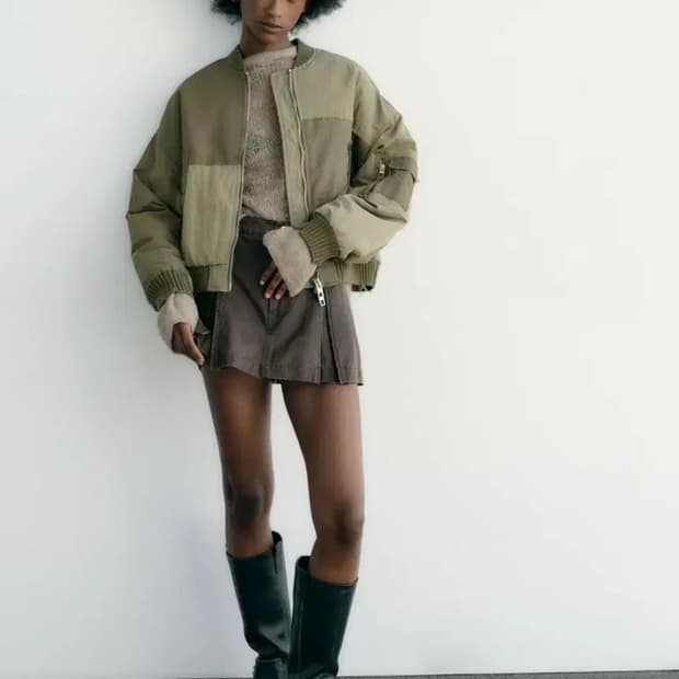 자라(ZARA)/패치워크봄버재킷/xs