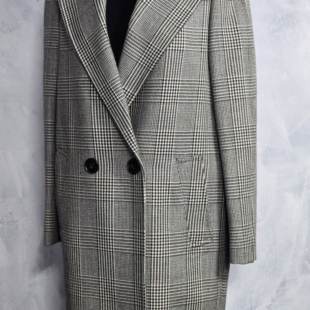 스텔라 매카트니 글렌체크 더블 롱코트 42사이즈