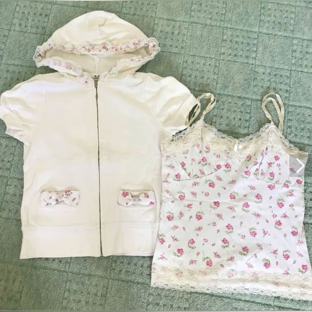 R•f inter remix 잔꽃 플로럴 플라워 후드집업 페어리