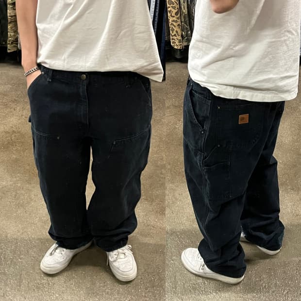 Carhartt 블랙 더블니 팬츠 (37“)