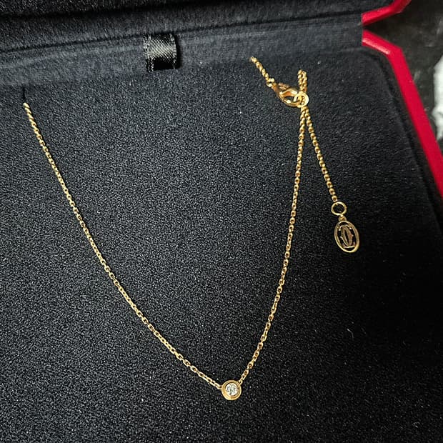 (미사용) 까르띠에 다무르 네크리스 핑크골드 미니 xs