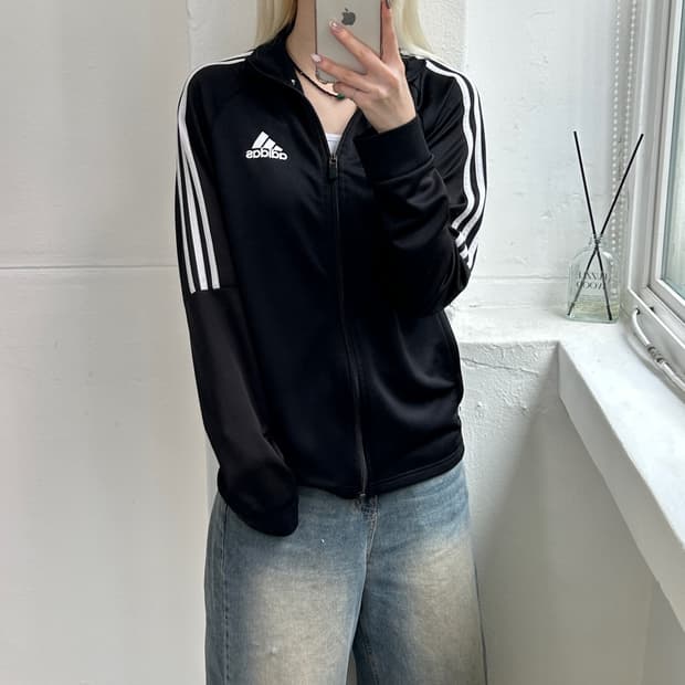 아디다스 삼선 블랙 져지