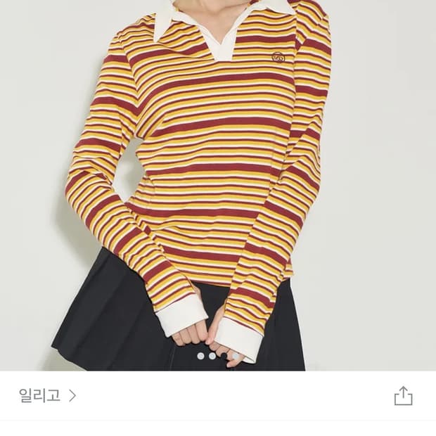 일리고 헨리넥 스트라이프 티