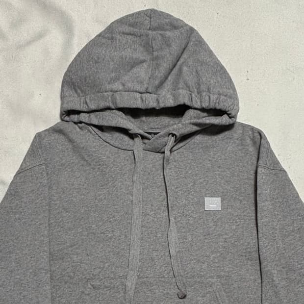 M 아크네 스튜디오 페이스 로고 그레이 후드티