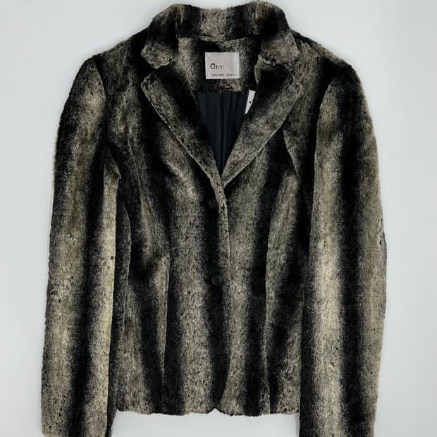 빈티지 실크 퍼 자켓