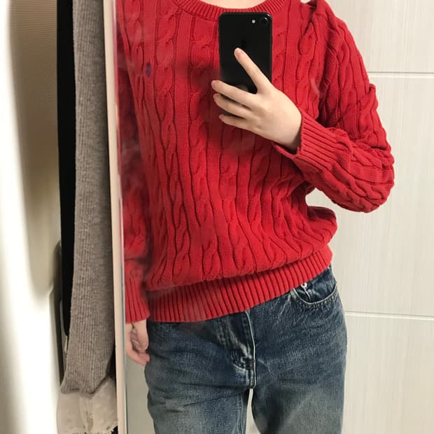 폴로 랄프로렌 니트 레드 90(S)