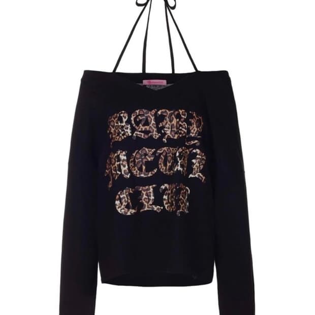 새상품 베이비메탈클럽 베메클 레오파드 로고 스트링티 블랙