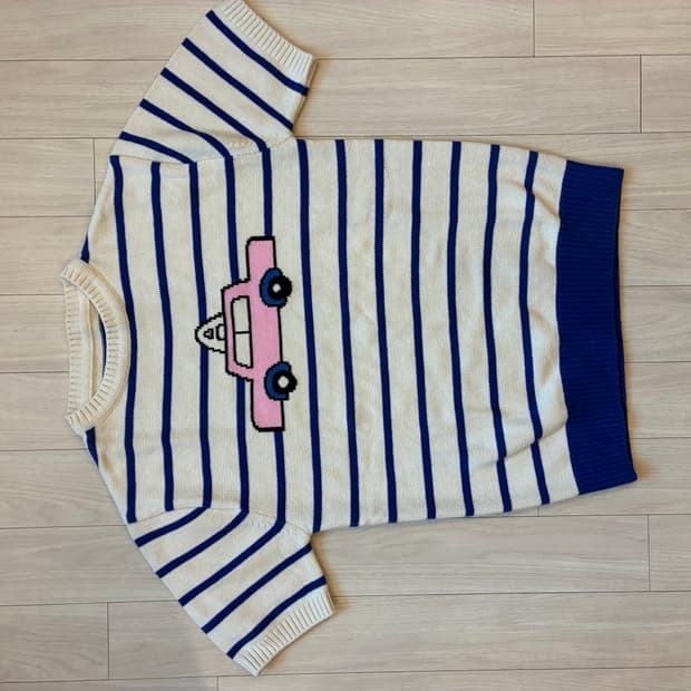 아더에러(ADERERROR) 자동차 자수 니트 반팔 (남녀공/A3사이즈)