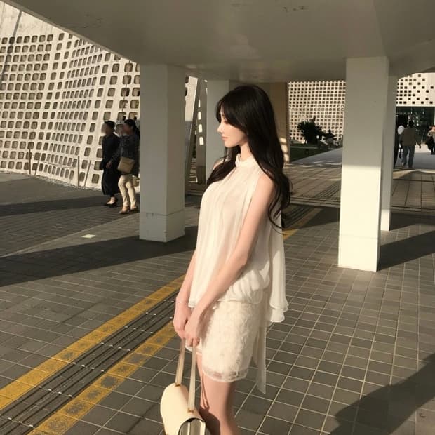 [교환 m -> s] 새상품 라벨르블랑 플뢰르 비즈 스커트 교환