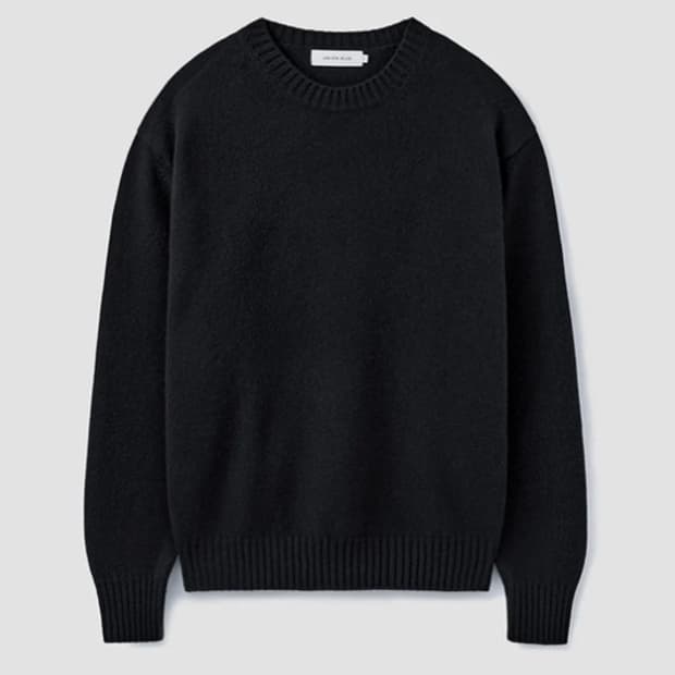 유니온블루 캐시미어 울 크루넥 니트 (블랙)