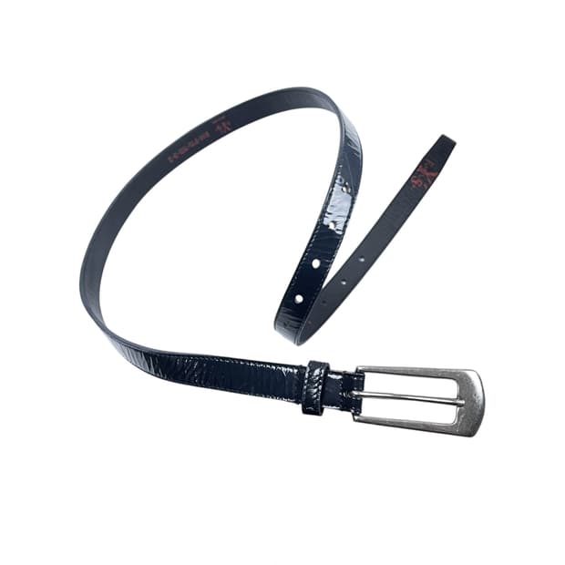long buckle patent leather belt
